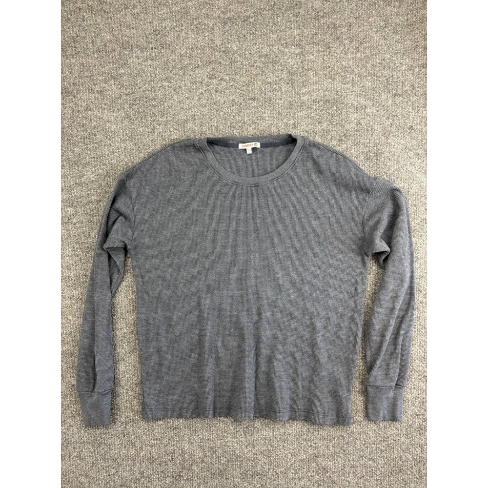 Sundry Sweater Womens Small Waffle Knit Long Sleeve Pullover Made in USA